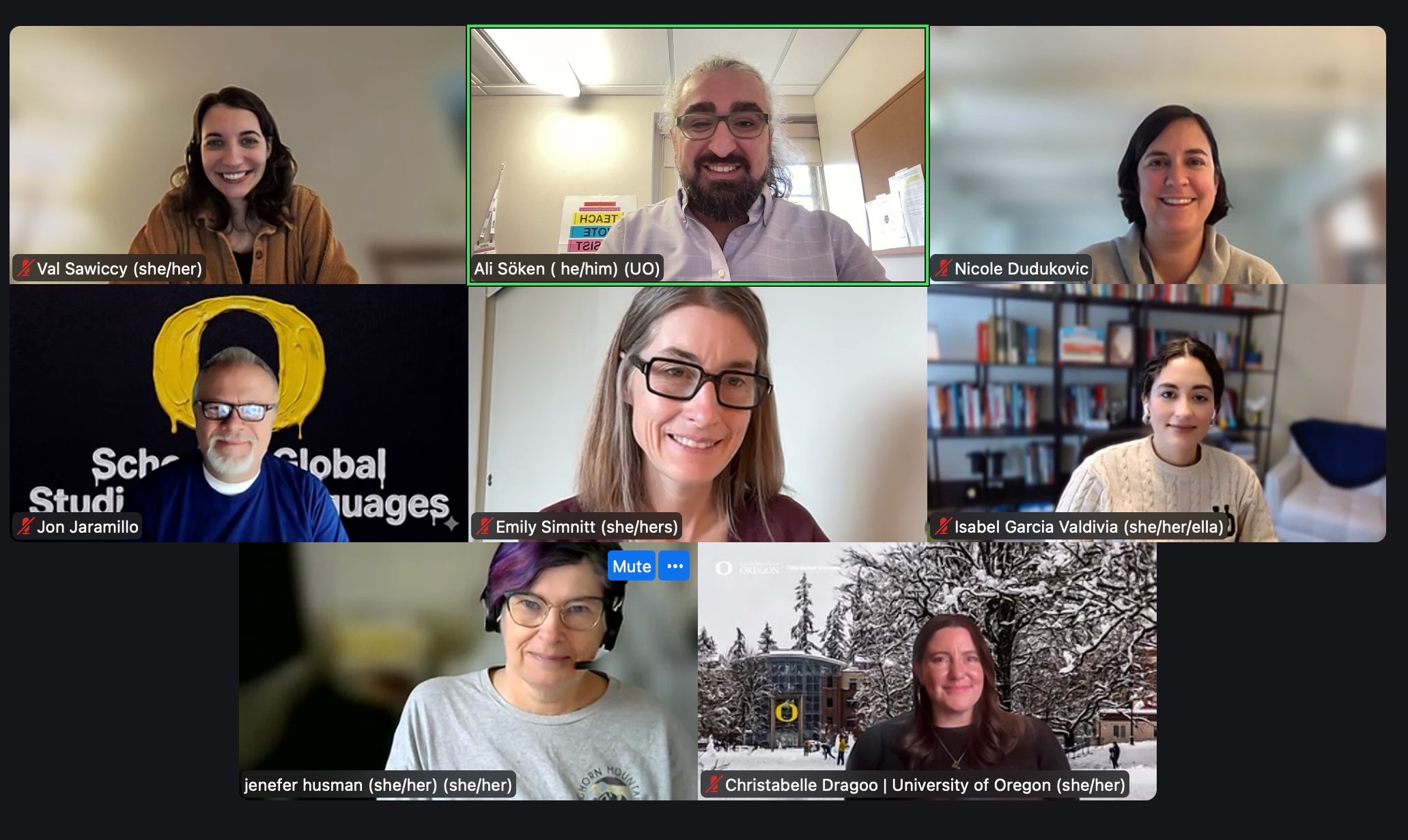 A zoom meeting screenshot of the CAIT members