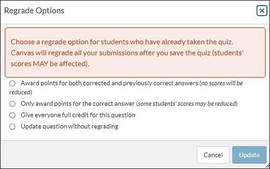 Canvas Quizzes Teaching Support and Innovation