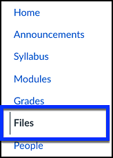 Canvas File Section in Global Navigation