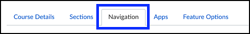 Canvas Navigation Tab in Settings
