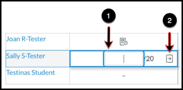 Gradebook arrow to grade detail tray