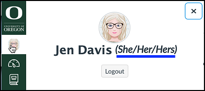 Canvas Profile Settings with Pronouns