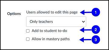 canvas page creation who can edit options