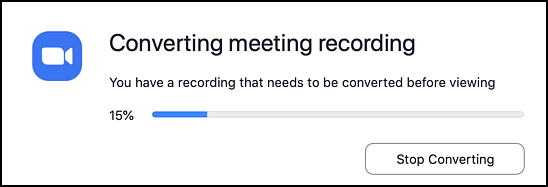 Zoom meeting file conversion window