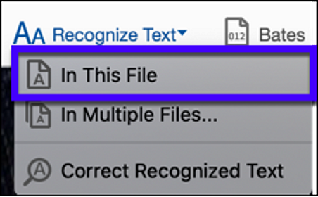 adobe acrobat recognize text dropdown menu