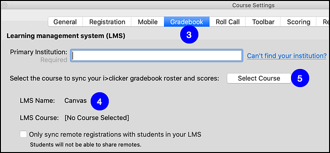 iClicker new course gradebook settings