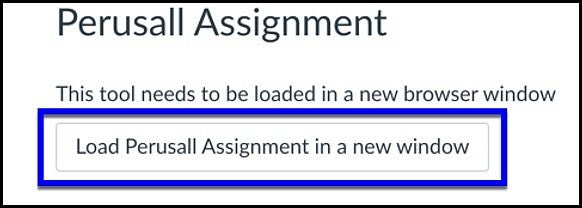 reading assignment in canvas Load Perusall assignment in a new window