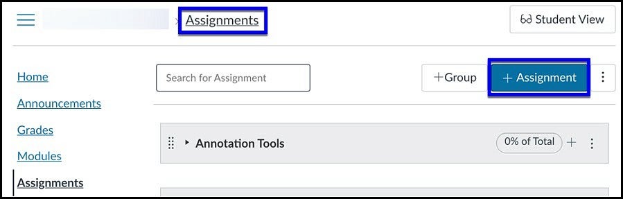 reading assignment in canvas Canvas plus assignment window