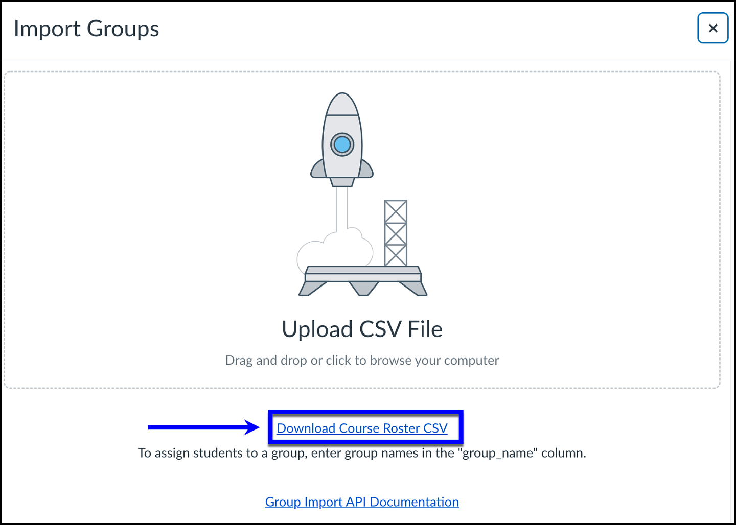 Canvas import groups download course roster csv link