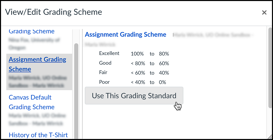 Canvas select custom grading theme for assignment