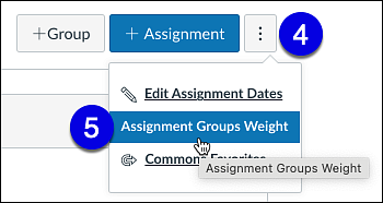 assignment groups weight option in Canvas