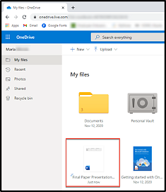 Find fine on OneDrive for PC