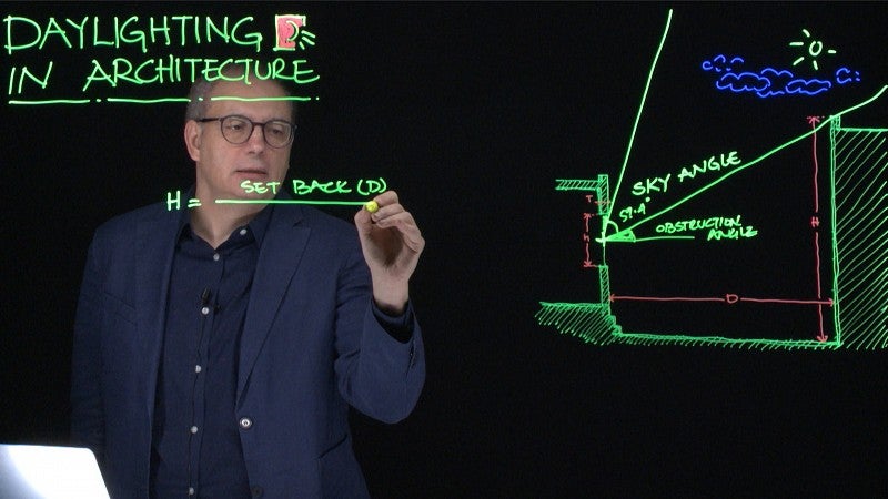 Professor Ihab Elzeyadi writing on Learning Glass