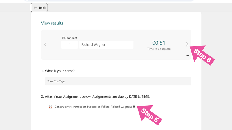 Review Steps 5 and 6 - Download File and View Next Student