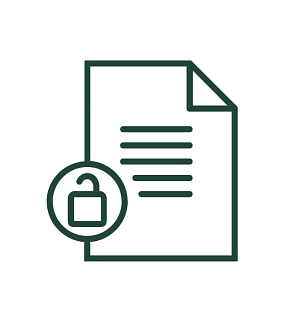 Document icon with an unlocked symbol