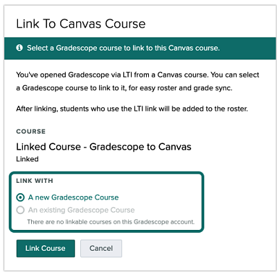 Gradescope Link Course