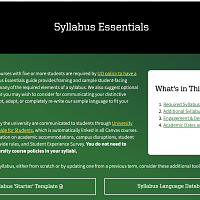 Syllabus Essentials Page Screenshot