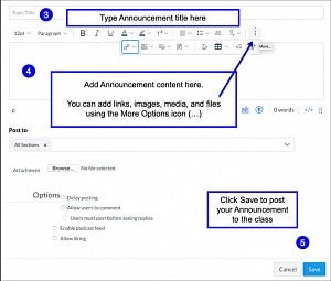 Announcement Window