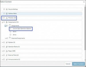 Select Content Selection Pane
