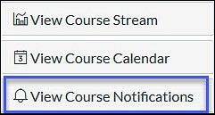 View Course Notifications