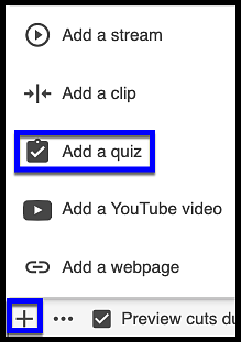 Add Quiz Menu