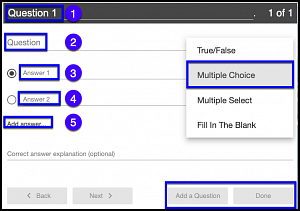 Quiz Question type