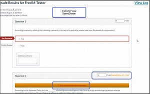 Quiz regrade instructor view