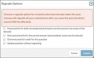 Quiz Regrade Options