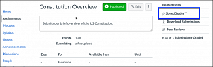 SpeedGrader in Assignment