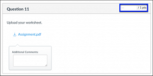 Assign a Score Box in SpeedGrader