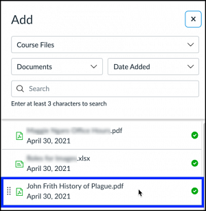Canvas Add Course File Dialogue Box