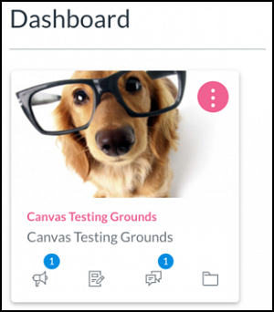 Canvas Course Card in Dashboard