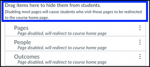 Canvas Drag Menu Items to Hide in Navigation