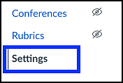 Canvas Settings in Course Navigation Bar