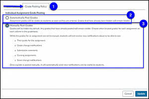 Canvas Gradebook Grade Posting Policy