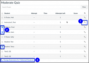 Canvas Moderate This Quiz for Multiple Students