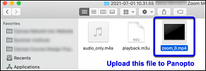 Zoom mp4 file to upload to panopto