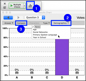 iClicker select demographic and compare with another question