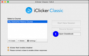 iClicker open gradebook