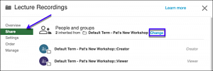 Panopto sub-folder sharing settings