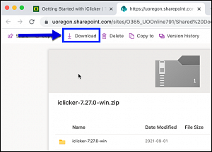 iclicker file download button in sharepoint