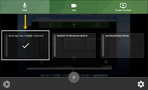 Panopto Settings Window showing the Audio settings.
