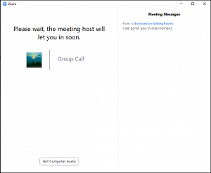 Student View Waiting Room Message