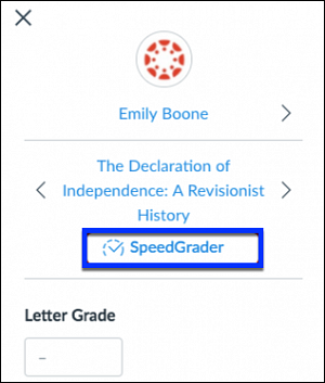 SpeedGrader in Detail Tray