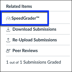 SpeedGrader in Related Items sidebar