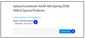 Screen shot of Upload Data button