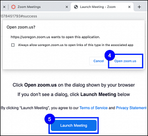 Launch zoom meetings options downloaded app versus browser