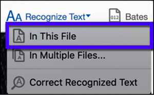 adobe acrobat recognize text dropdown menu