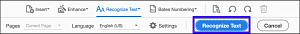 adobe acrobat recognize text button on scan and ocr ribbon