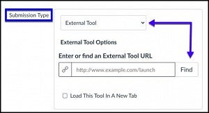 Submission Type Option External Tool